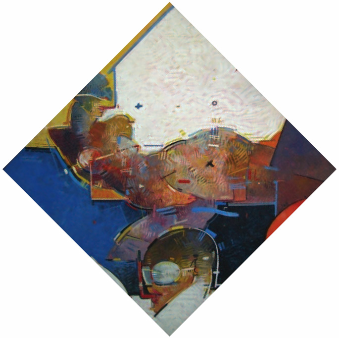 Gérard Le Cloarec, Je suis le poisson. 1994. 100 x 100 cm.